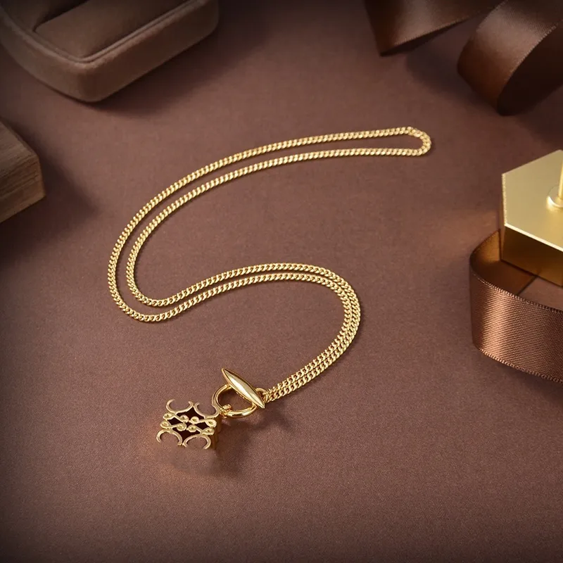 مصممي المجوهرات قلادة قلادة أزياء رسائل قلادة الذهب