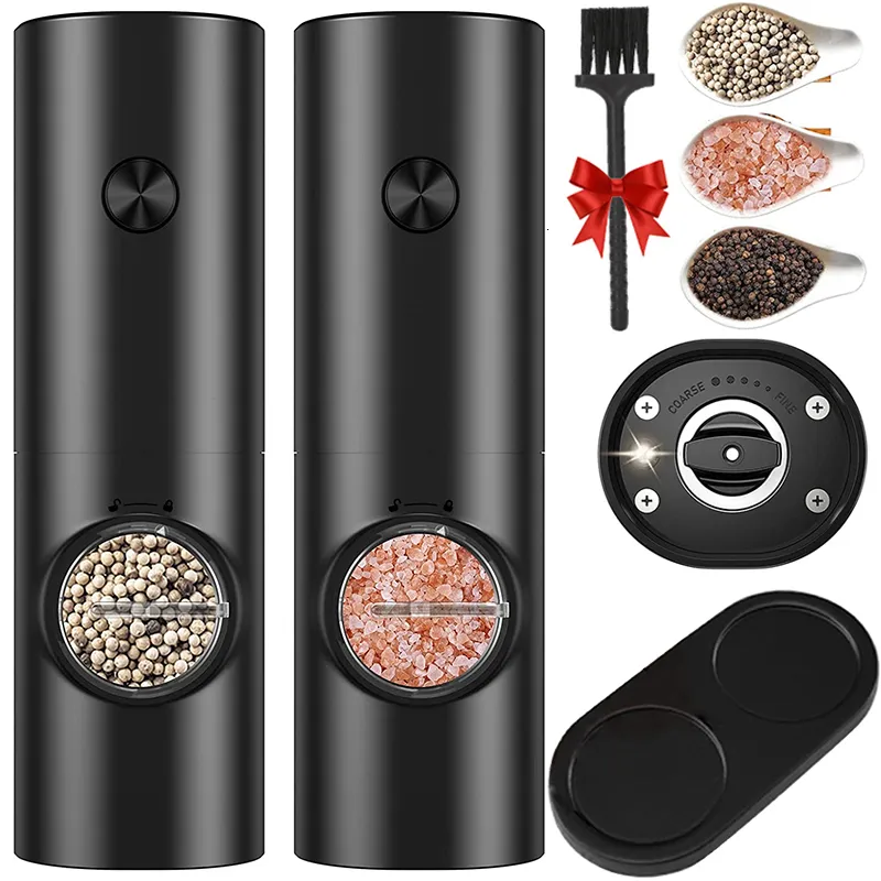 Mills Electric Automatic Mill Pepper And Salt Grinder With LED Light Adjustable Coarseness Produced By Partner Manufacturers 230711