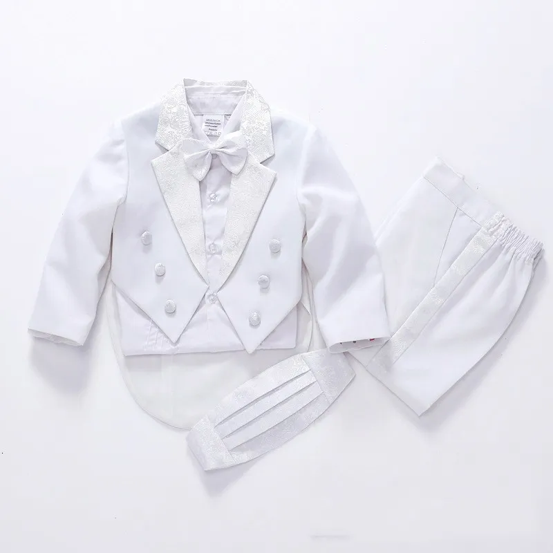 Anzüge Sommer Formelle Kinderkleidung für Jungen Hochzeitsanzug Party Taufe Weihnachtskleid 1 4T Baby Body Anzüge tragen 5 Stück 230711