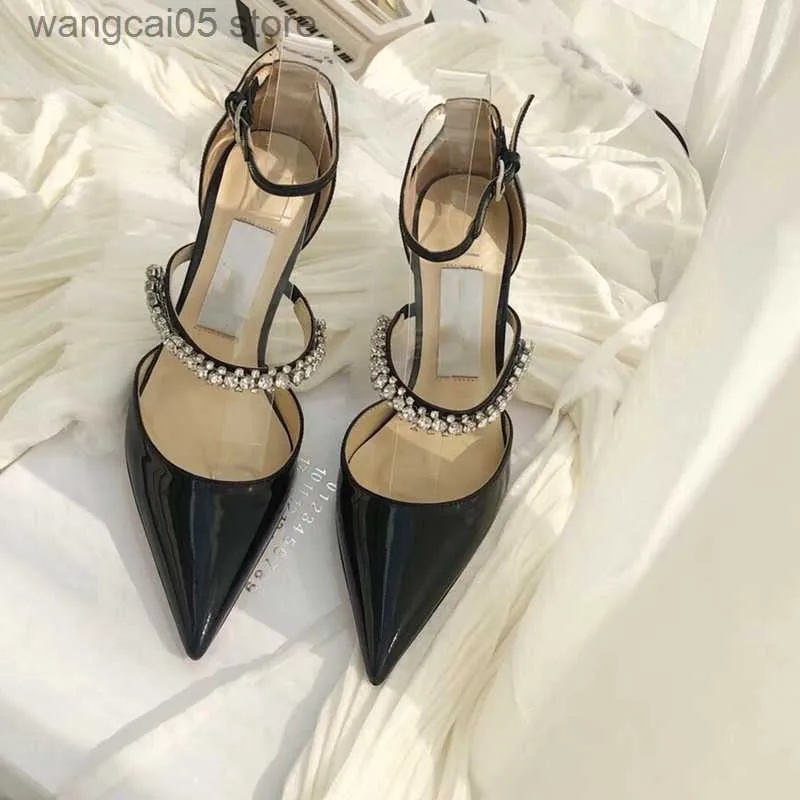 Sandały modne luksusowe sandały sandały damskie letnie sukienki bankietowe buty na wysokim obcasie seksowne pompki spiczaste palce back kobiety but but najwyższej jakości rozmiar UE 35-40 T230712
