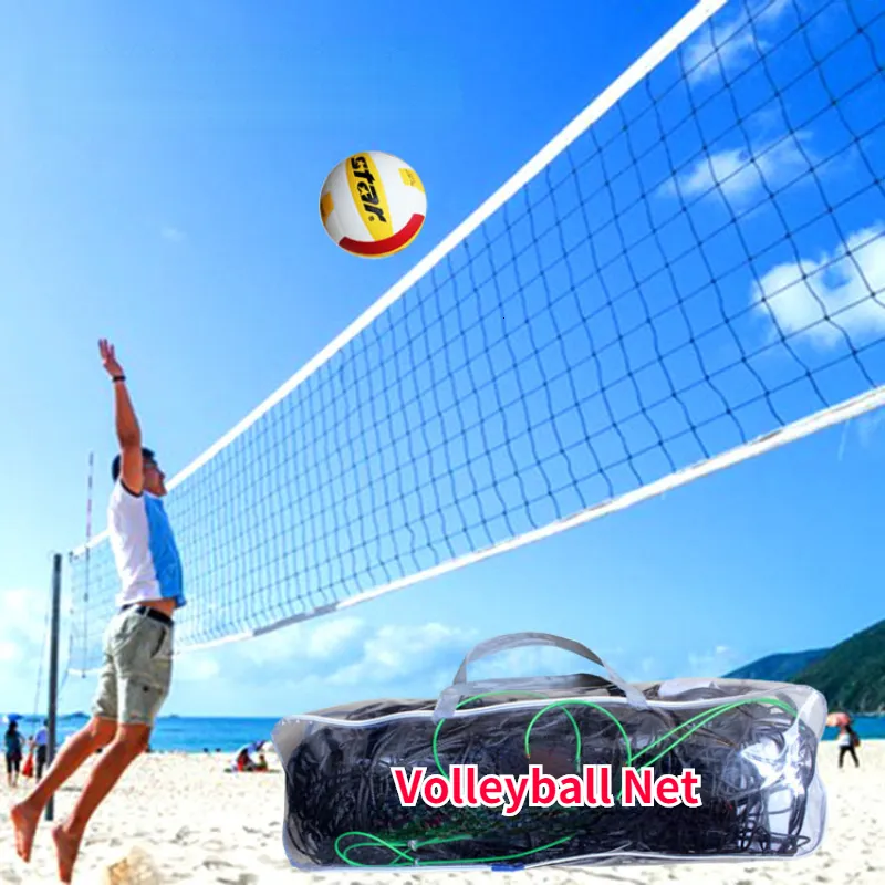 Ballen Volleybal Net 9.5x1 m Volleybal Net Polyethyleen Materiaal Hoge Kwaliteit 4mm Dik Strand Volleybal Net Universele stijl 230712