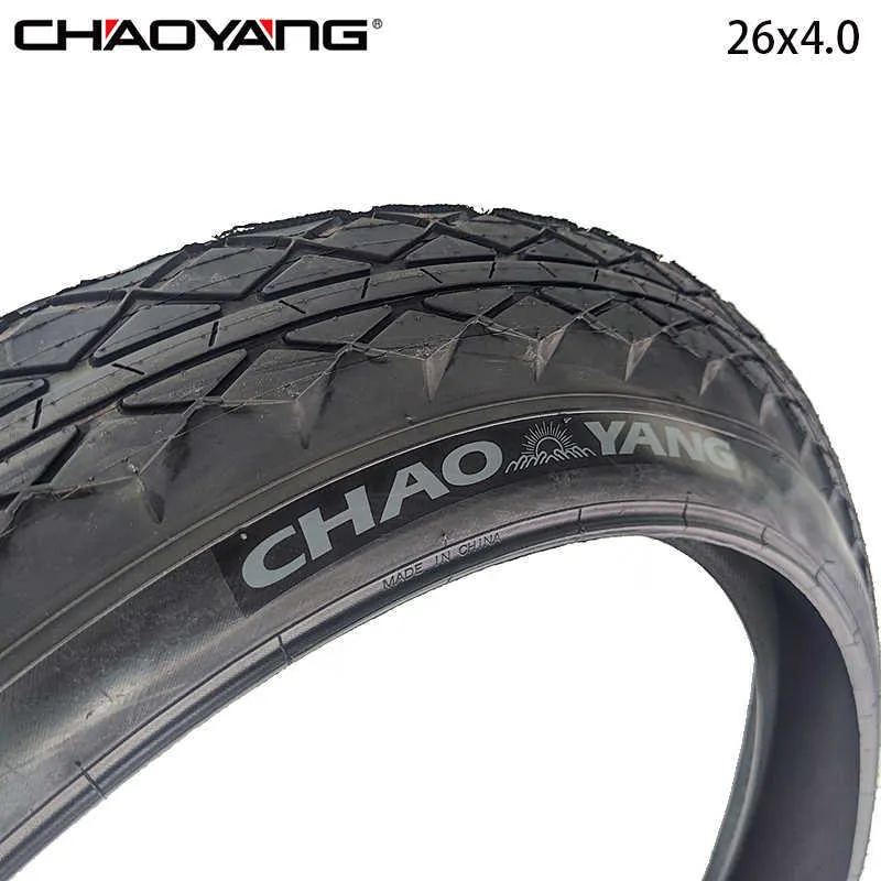 Cykeldäck CHAOYANG 26 Inch 26x4.0 Cykel Half Bald Bike Fat Tire Tube Set Cykling Road MTB Electric 20PSI Cykel Cykeldelar HKD230712