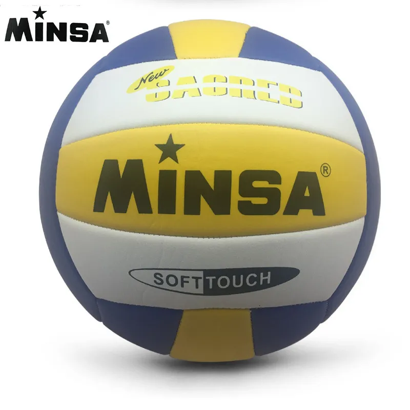 Balls Minsa Retail Brand Mvb-001 Мягкий сенсорный волейбол Ball Size5 Высококачественный волейбол бесплатно с сеткой и иглой 230712