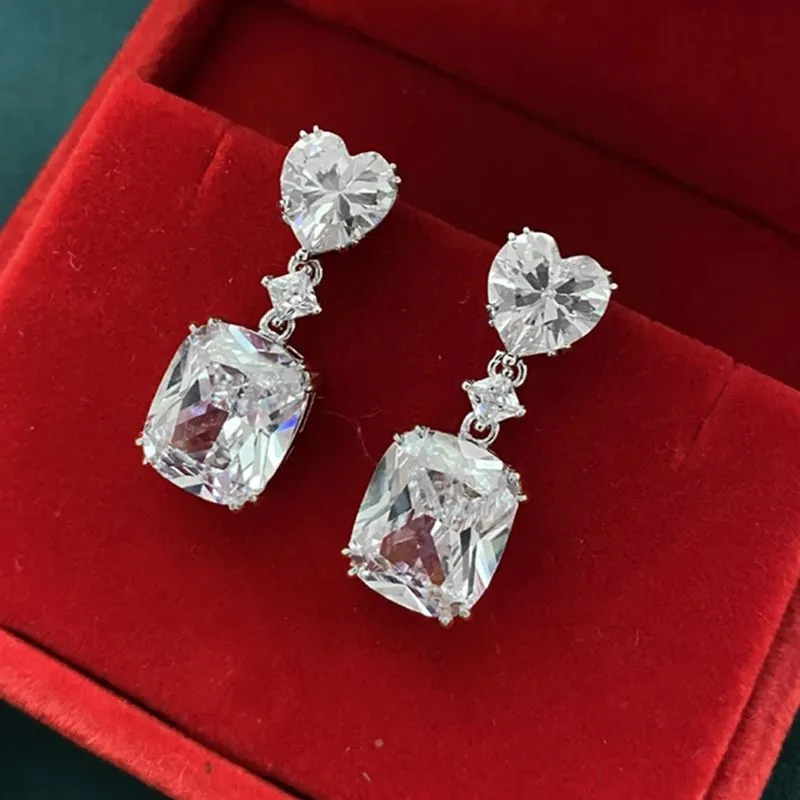 Boucles d'oreilles pendantes simples et élégantes pour femmes cristal larme cubique zircone luxe mariée boucles d'oreilles de mariage bijoux à la mode