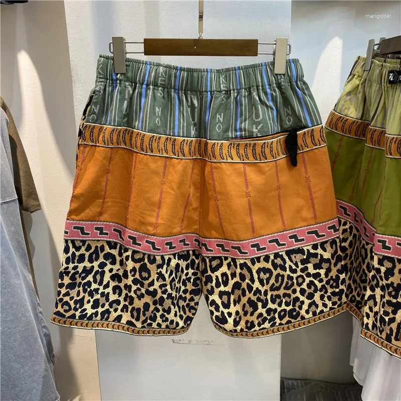 Herrshorts KAPITAL Kountry Dam Ribbon Casual Mesh Rixbyxor Herr Gym Patchwork Leopard Beach av hög kvalitet