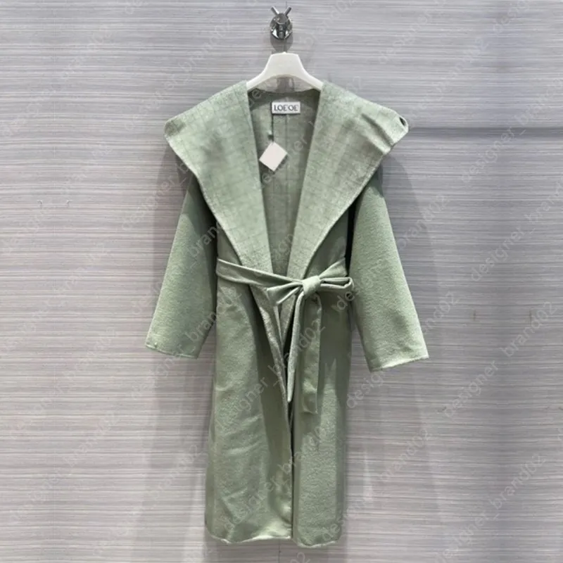 여자 외투 디자이너 옷깃 포켓 울 블렌드 겉옷 겨울 레이디 슬림 의상 롱 트렌치 재킷