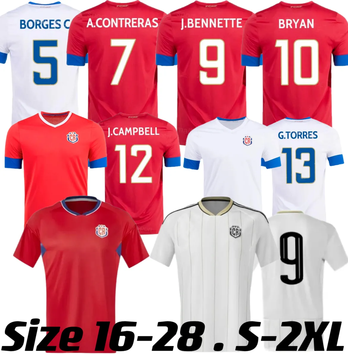 COSTA RICA Soccer Jersey Home 2022 2023 2024 For Men, Short Sleeve