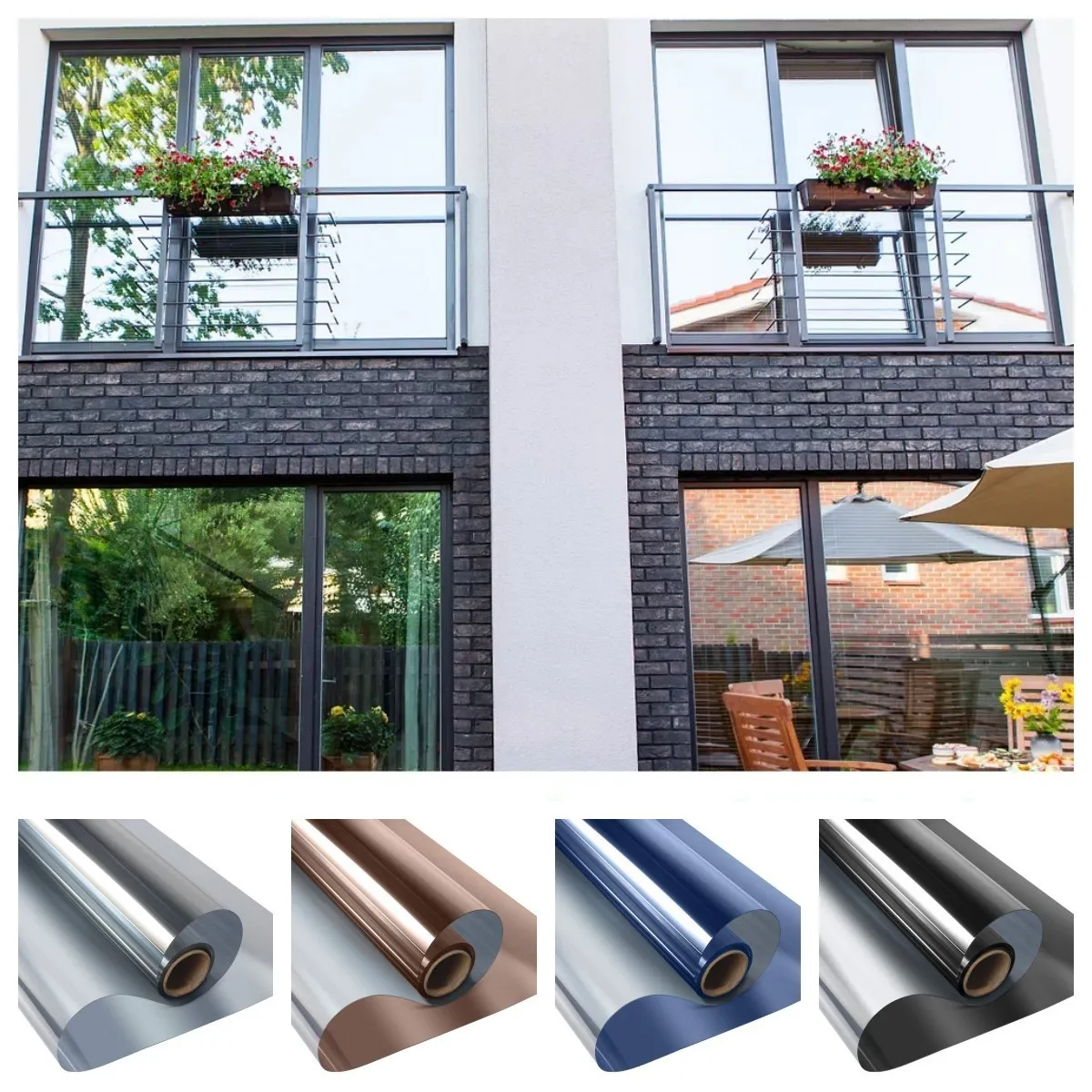 Window Film Length 235 m One Way Mirror for Home Self Adhesive Reflective Privacy Tint Heat Control Solar Decor 230711