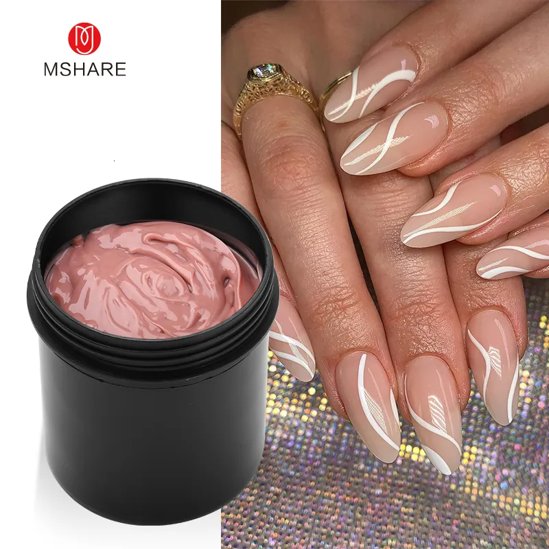 Nail Gel MSHARE 1kg Pink Clear Jelly Gel For Nail Extension Fast Gel White Pink Brown Quick Building 230711