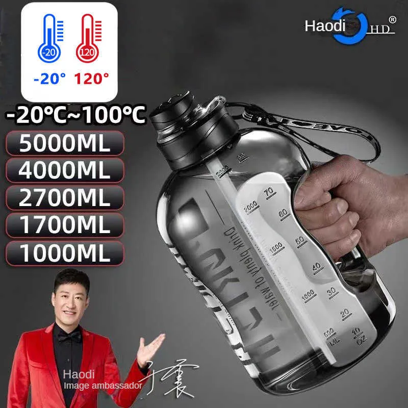 water bottle 1L UP To 5L Gym Cycling Cup Outdoor Sport Large Capacity Water Kettle Fitness BPA FREE Scale Drink Bottle for Men