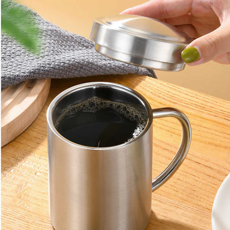 1pc Outdoor Camping Coffee Cup, 304 Stainless Steel 300ml Portable