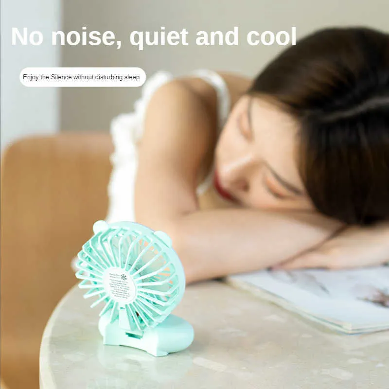 Electric Fans Cameras New USB Mini Fan Portable Pocket Fan Cartoon Handheld Desktop Rechargeble Standing Fan Gear Wind Speed ​​Regulation