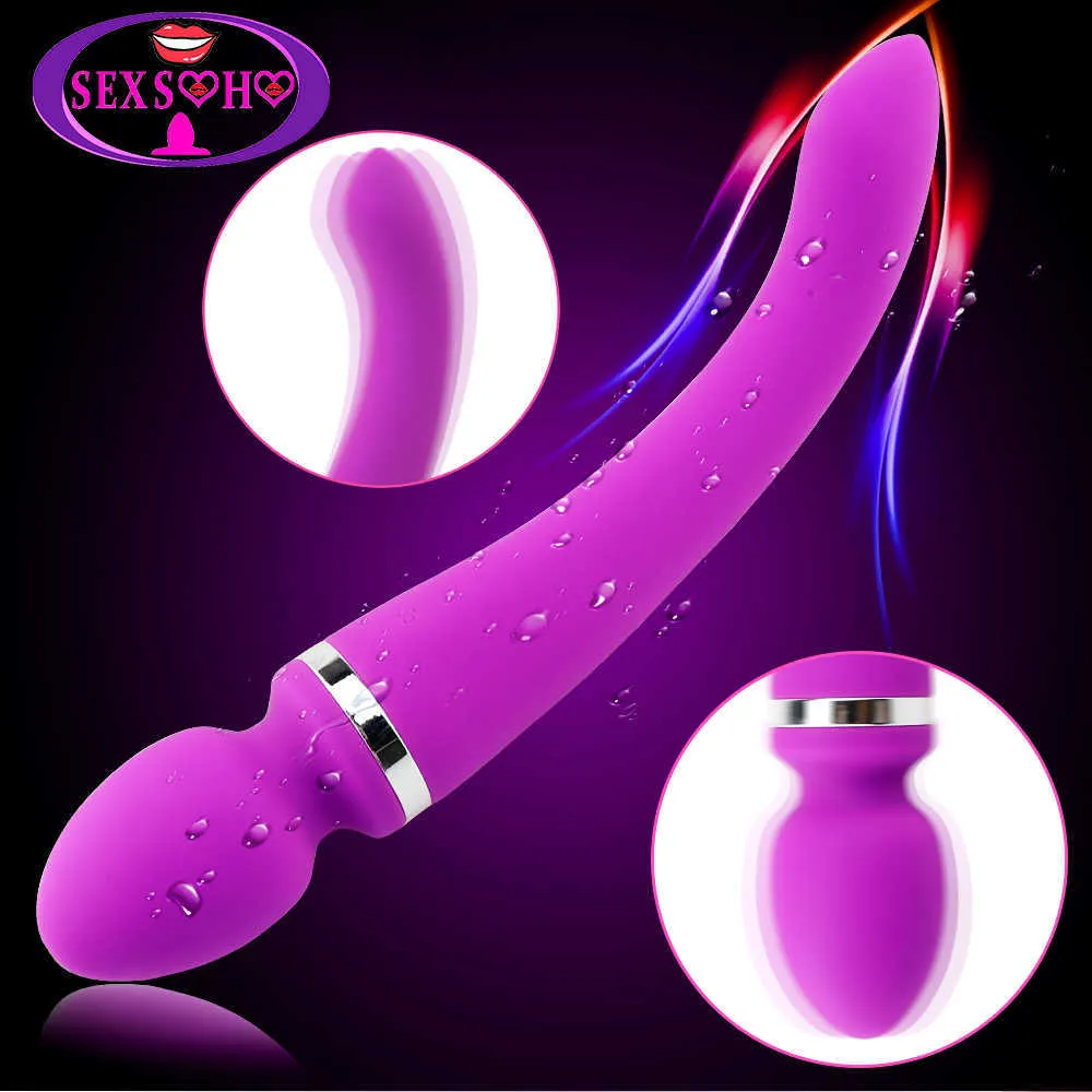 Vibrators 10 Speeds Powerful Dual Head Big for Women Magic Wand Body Massager Sex Toys For Woman Clitoris Anal_voghion.com