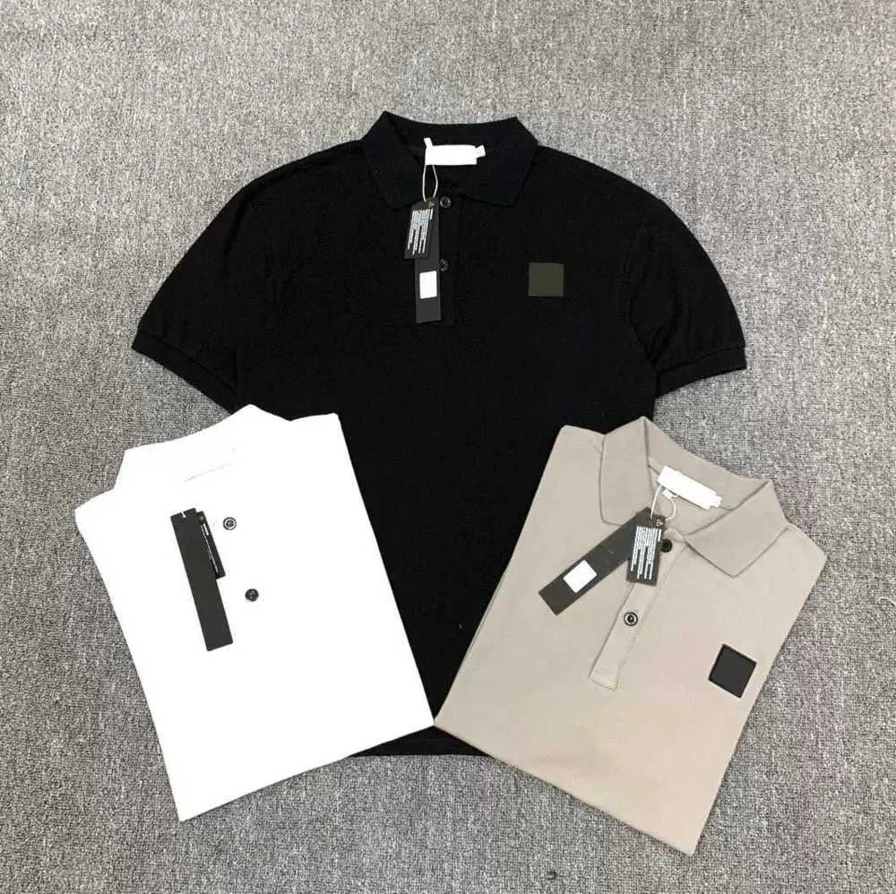 polo homme marque rétro classique t hommes t-shirts broderie manches courtes été revers couleur unie poitrine lettre décoration tops Stones Island flux de marée design366ess