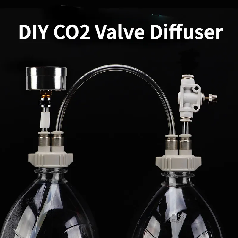 공기 펌프 액세서리 DIY CO2 CO2 디퓨저 수족관 공급 어항 수 잔디 수제 이산화탄소 발전기 키트 압력 흐름 장치 230711