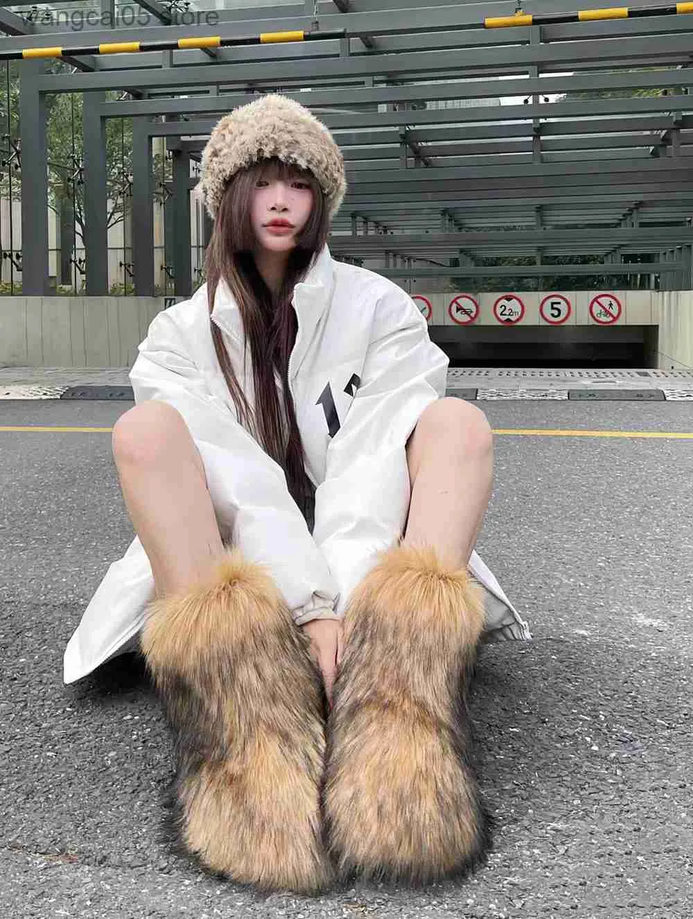 Womens fluffy cheap snow boots