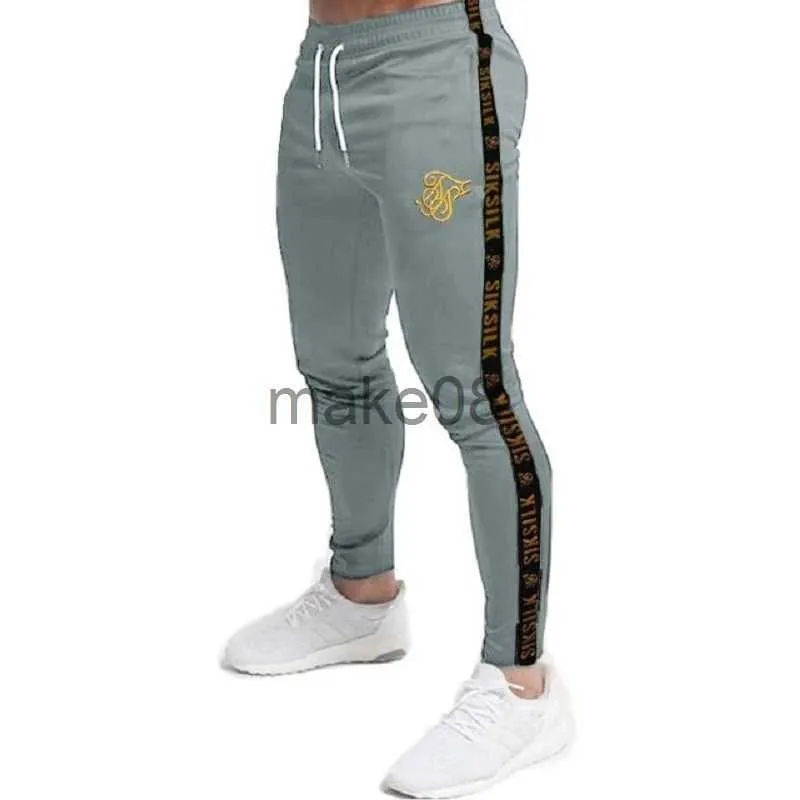 Mens Silk Joggers Sweatpants Hip Hop Fitness Fitness Elastic Gym