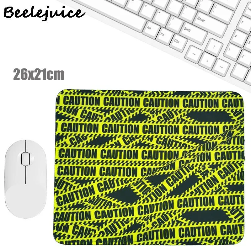 Warning line Mouse Pad Office Desk Mat Desktop Accessories Rubber School Supplies Office Desk Organizer Computer Games Pad Gifts