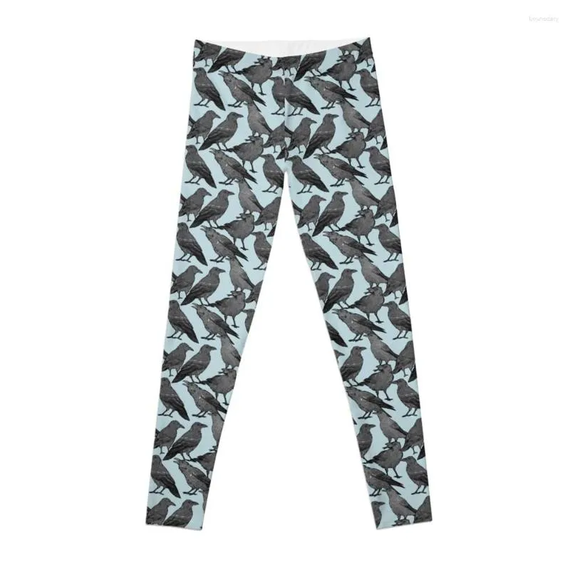 Active Pants Cute Crow Pattern Leggings Joggers For Women Workout