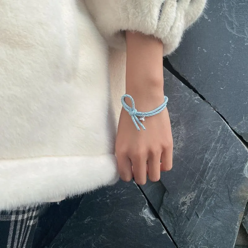 Charm Armbänder 2 teile/satz Handgemachte gewebte schwarze Seilarmband Frauen Fadenabstand Magnetische Freundschaft Paar Schmuck_voghion.com