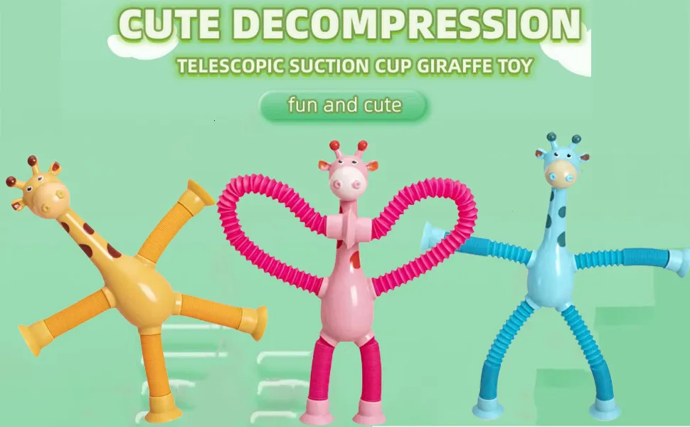 Telescopic Suction Cup Giraffe Toy