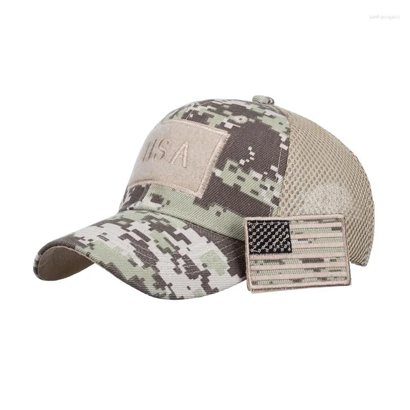 Czapki z daszkiem Outdoor kamuflaż kapelusz Baseball Tactical dla mężczyzn oddychające siatkowe czapki typu Trucker kolarstwo sportowe Snapback Hombre