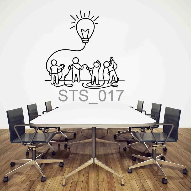 Altri adesivi decorativi Grande lavoro di squadra dell'ufficio Adesivo da parete con luce elettrica Team Hardwork Success Inspirational Motivational Quote Decalcomania da muro Office Viny x0712