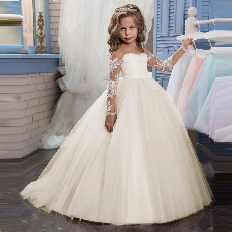 Vestidos De Ni a Vestido De Traje De Dama De Honor Blanco Para