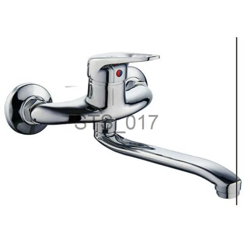 Mutfak muslukları duvara monte uzunluk soketi döner sıcak ve soğuk mutfak lavabo musluk lavabosu balkon musluk mutfak aksesuarları için su musluk x0712