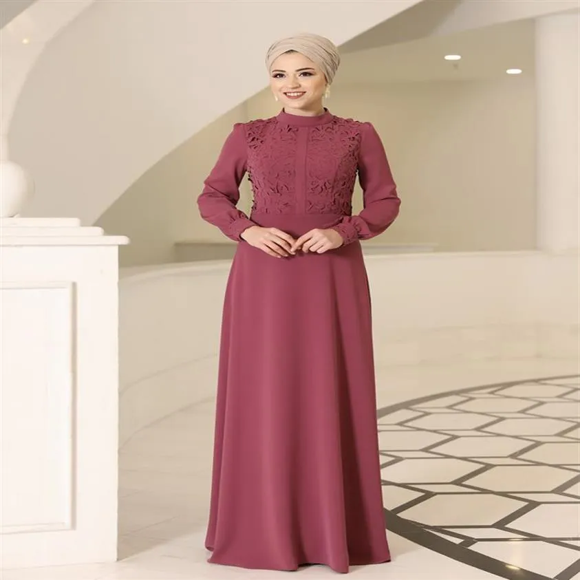 Vestuário étnico Queima a laser longo feminino vestido hijab estação tecido crepe de alta qualidade fabricado na turquia muçulmano islâmico3152