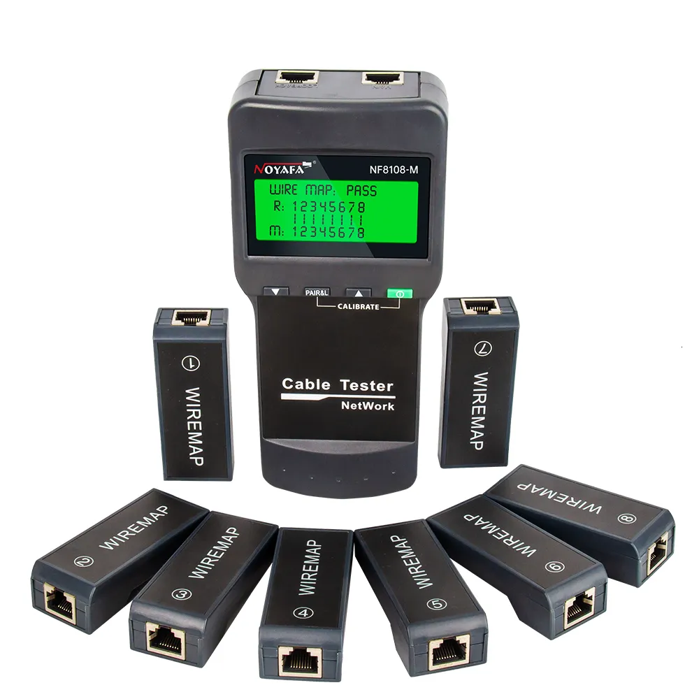 أدوات الشبكات Noyafa NF 8108M شبكة اختبار الكابلات المهنية RJ45 قياس طول الكابل متعدد الوظائف POE شبكة 230712