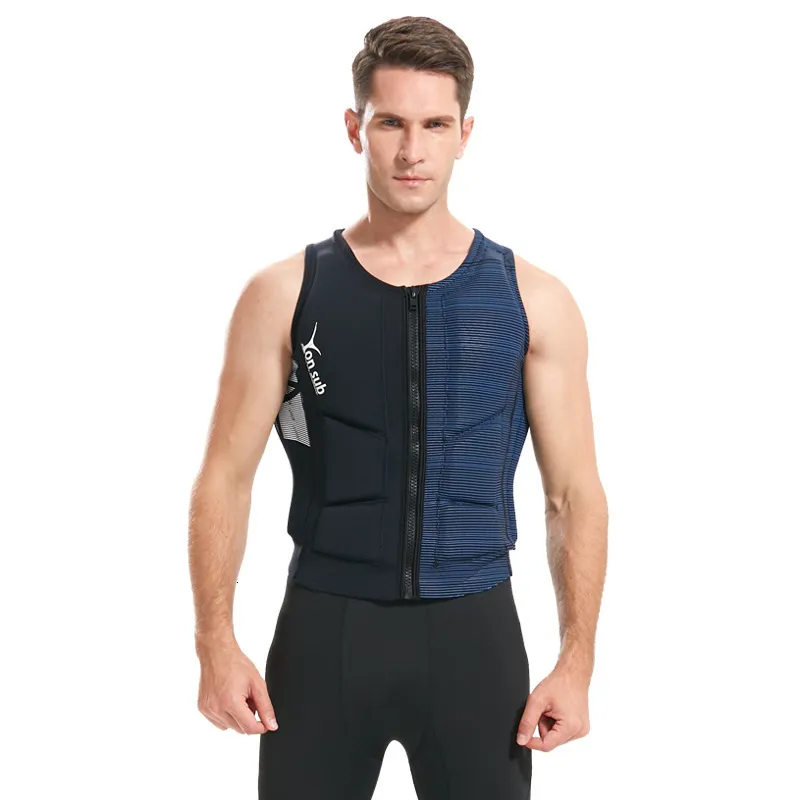 Colete salva-vidas bóia colete salva-vidas colete de flutuação para esportes aquáticos adulto nadar surfe esqui barcos de resgate à deriva roupas de auxílio à pesca neoprene zip up 230712