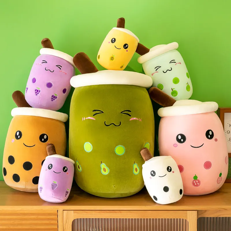 Bonito boba leite chá plushie brinquedo macio recheado latte americano café sabor leite chá abraço travesseiro bolas bubo xícara de chá almofada para crianças