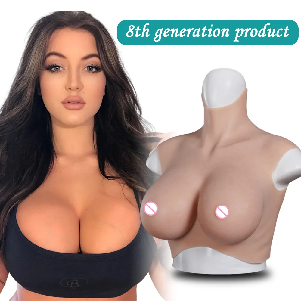 乳房形式Eyung 8thアップグレード最高品質のリアルなシリコン胸胸肉形式デザインチェストコスプレドラッグクイーンクロスドレッシング230711