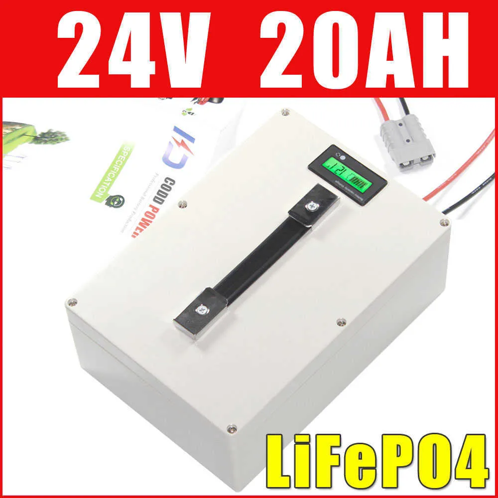 24V 20AH LiFePO4 batteripaket 24V 500W Elcykel Scooter Solbatteri vattentätt fodral LCD-skärm