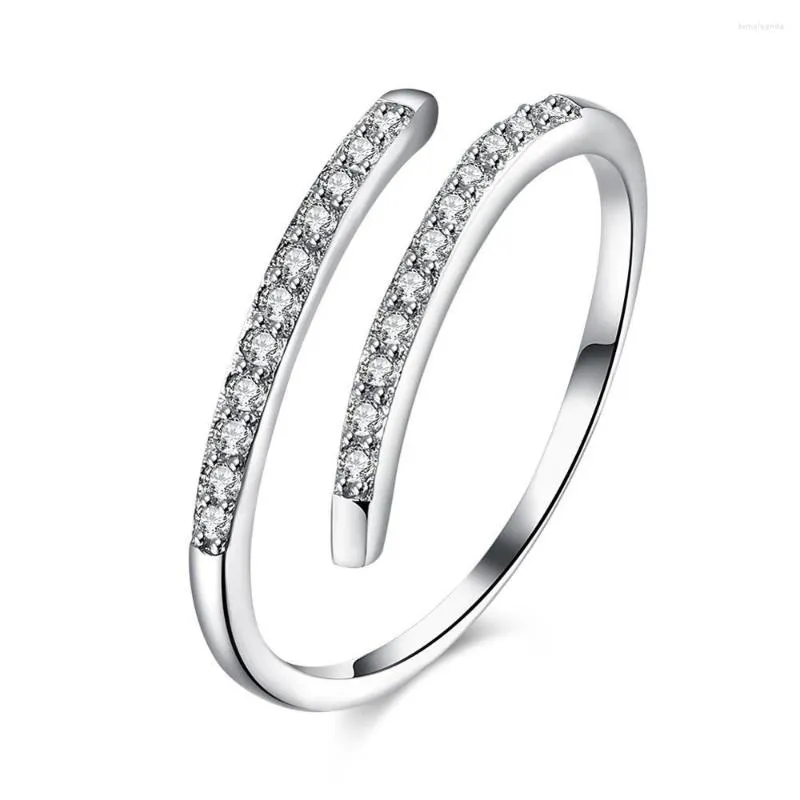 Klusterringar MloveAcc Autentisk 925 Sterling Silver För Kvinnor Present Bröllop Förlovningsring Korea Modesmycken