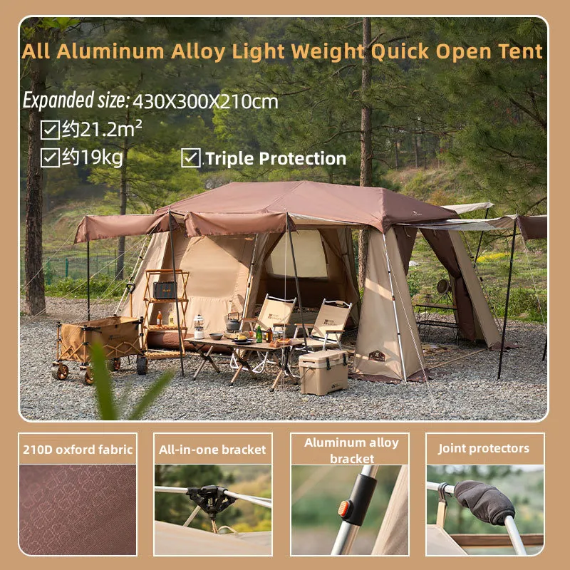 Tents and Shelters High-quality Large Space Outdoor Camping Tent Automatic Speed Open Ridge Camping 21.2m² Canopy One Tent Outdoor Sleeping Gear 230711