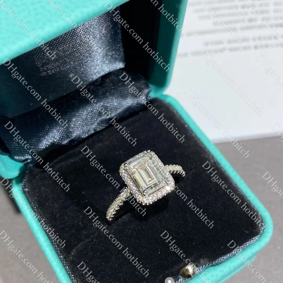 Designer anel de diamante de luxo feminino anel de casamento de alta qualidade anéis de noivado jóias com caixa de presente de natal