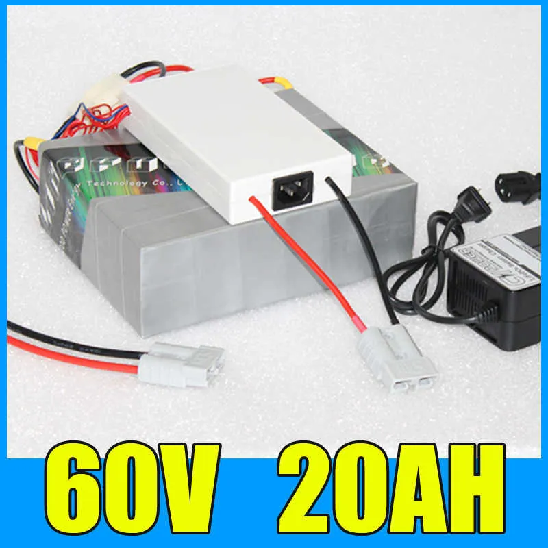 60V 20AH Litiumbatteripaket 67.2V 1000W Elcykel Scooter solenergi Batteri Gratis BMS Laddare Frakt