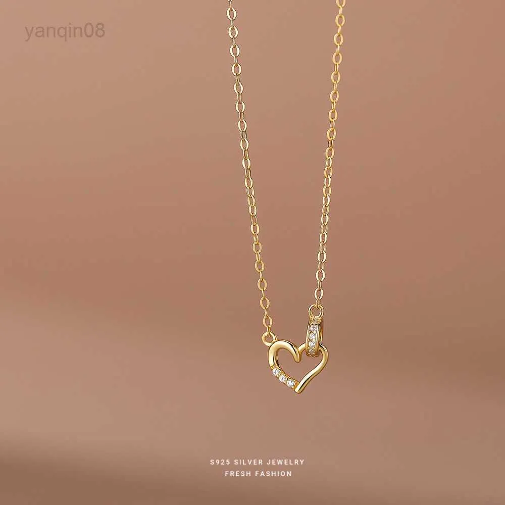 Collana Donna Cuore In Argento 925 Con Croce E Dettagli Brillanti - Pendente Romantico, Regalo San Valentino - 2