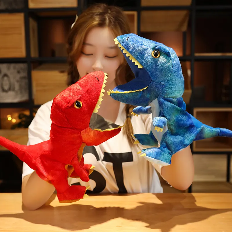 Blind box Plush Dinosaur Hand Puppet Triceratops Rex Hand Puppet Children Adult Puppet 230711