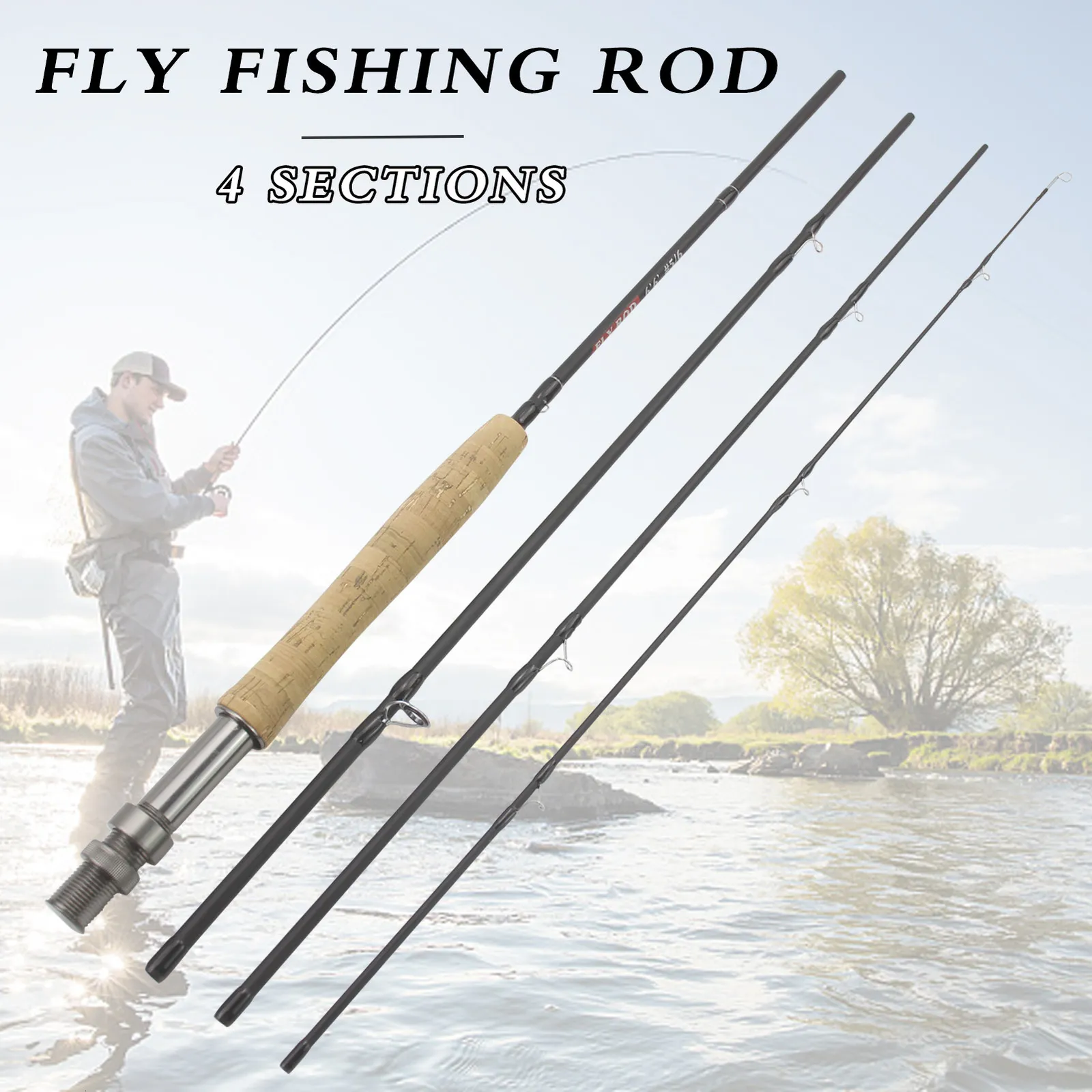 Boat Fishing Rods 7 Foot 8 Foot 9 Foot 4 Section Flying Fishing Rod  Portable Carbon Ultra Light Motion Flying Fishing Rod Cork Handle Bait  Fishing Gear Pesca 230711 From 43,14 €
