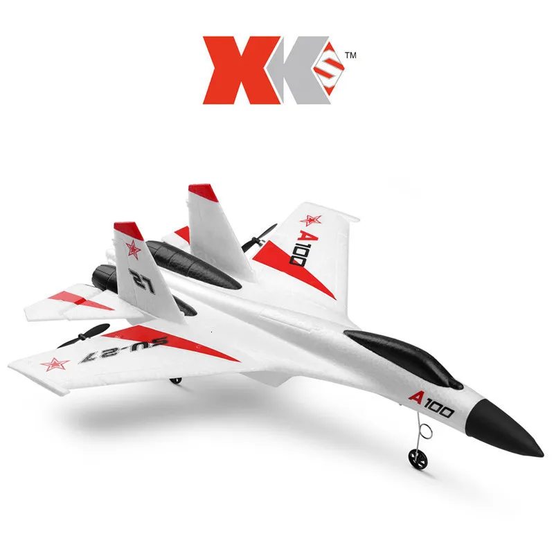 ElectricRC Aircraft Wltoys XK A100-SU27 Modèle d'avion RC 2.4G 3CH EPP Planeur télécommandé à trois canaux à voilure fixe Avion RTF RC Envergure Jouet 230711