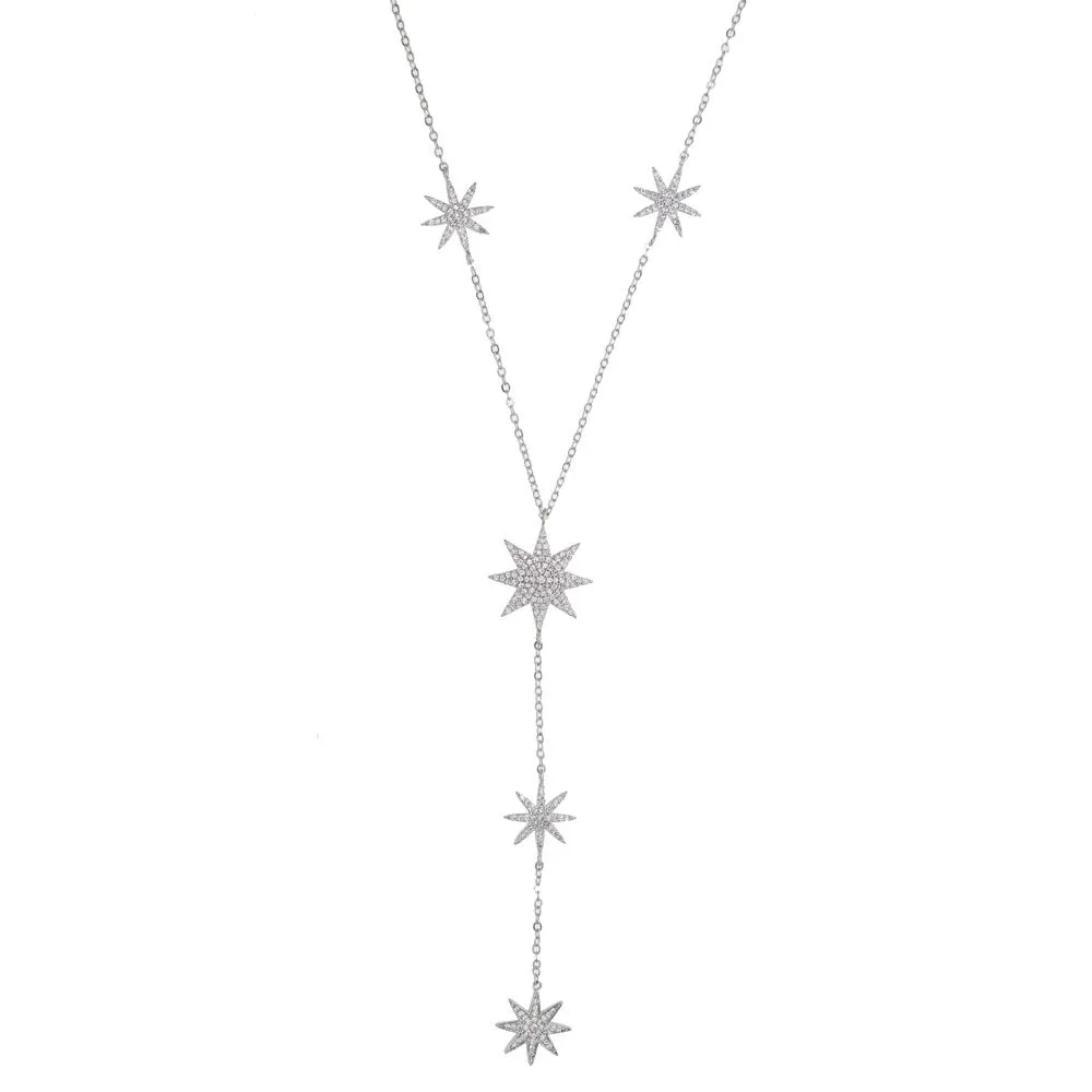 Rockar trendiga nya Northstar collier krage delikat hexagram lång bar pendent halsband charm kedja smycken tillbehör för kvinnor