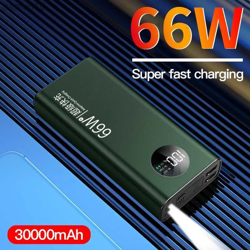 66W Power Bank a ricarica rapida 30000mAh Caricabatterie portatile ad alta capacità Display digitale Batteria esterna LED per iPhone Samsung L230712