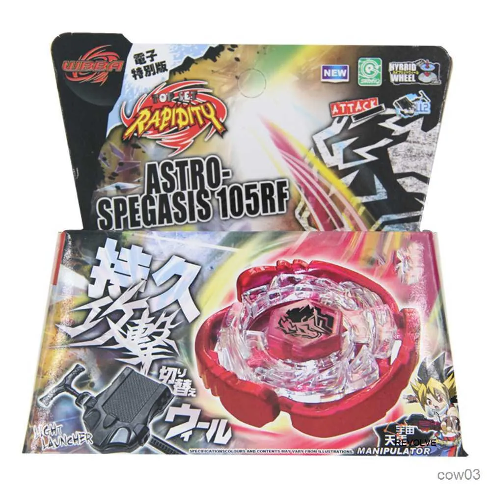 4D Beyblades B-X TOUPIE BURST BEYBLADE SPINNING TOP Metal Fusion Astro Pegasus (Cyber Pegasis) 105RF STARTER SET CON LAUNCHER R230712