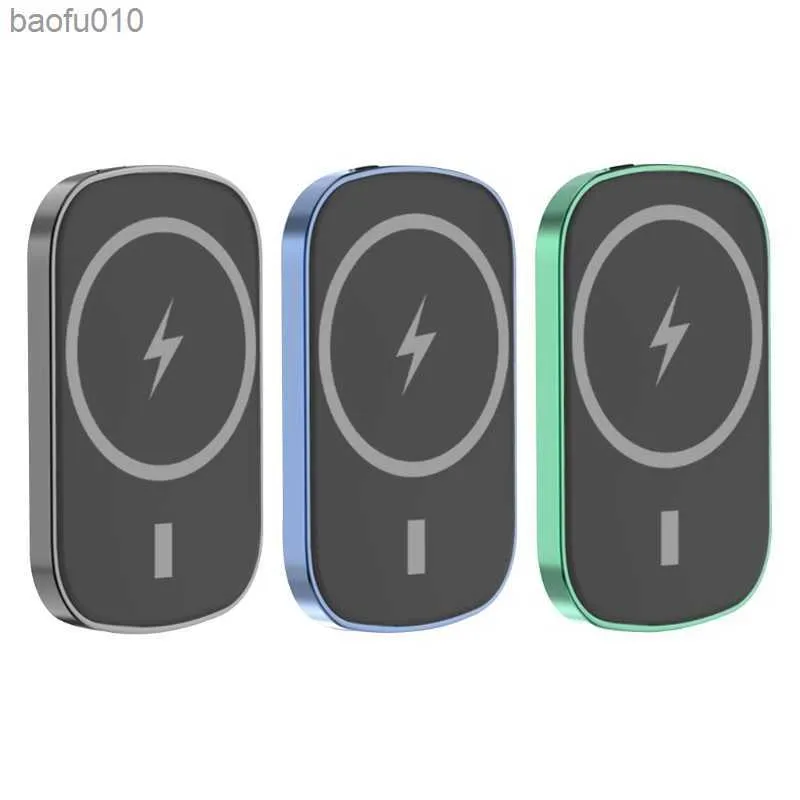 Bärbar magnetisk trådlös säker laddare Power Bank 4000/10000mAh Externt batteri Snabbladdning för mobiltelefon Hög kvalitet L230712