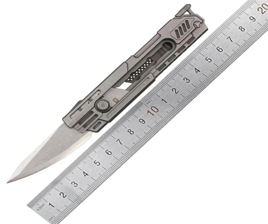NAITHAWK Utility Cutter Knife Multifunction Tanto Drop Point Blade TC21 Titanium Handle With