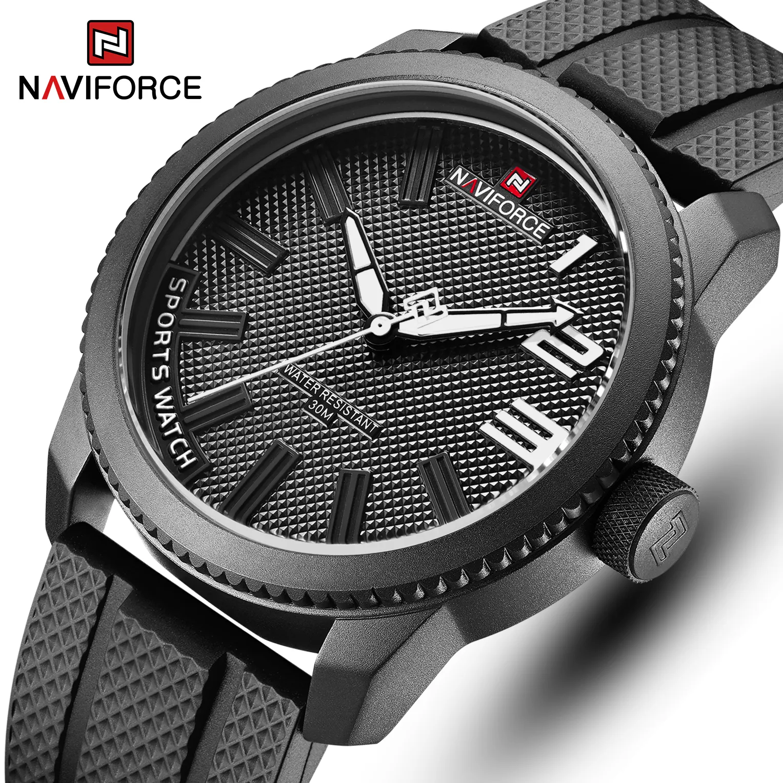naviforce男性クォーツ腕時計高級ブランドミリタリースポーツシリコーン防水メンズ腕時計ファッション時計レロジオmasculino