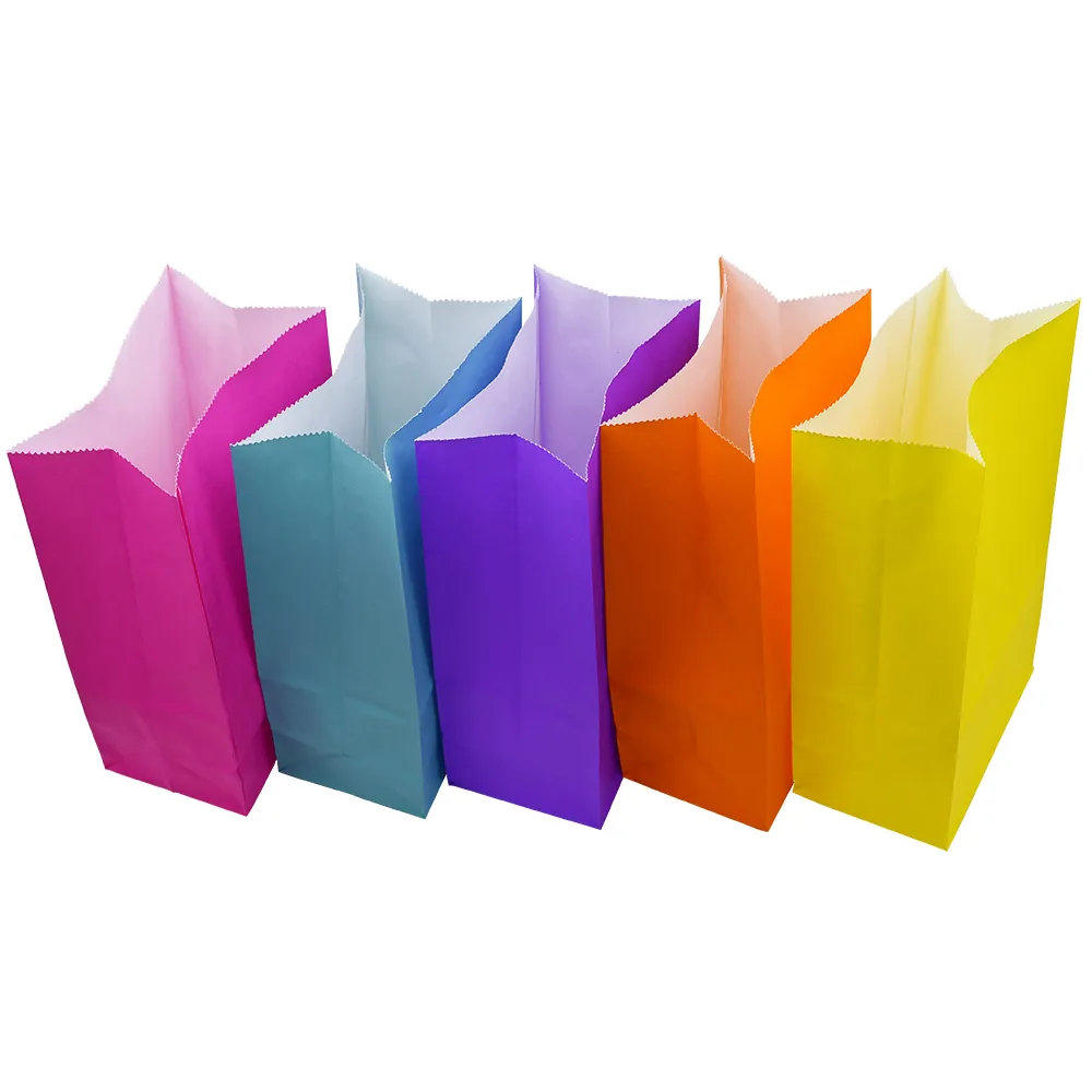 Kraft Kağıt Torbalar Stand Up Dot Torbalar Çocuk Partisi Doğum Günü Yemek Kağıdı Kraft Mühür Hediye Paketleme Tedavisi Torbası Malzemeleri 8x13x24cm